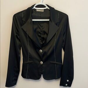Black Satin Women's Blazer